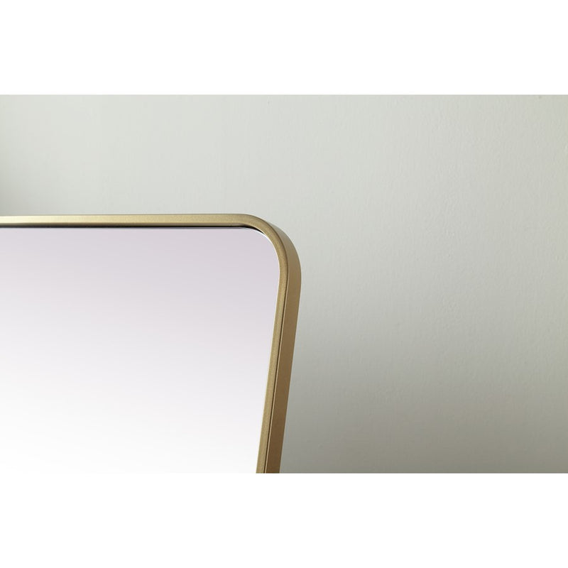 Elegant Decor Evermore Soft Corner Mirror 30X60", Brass