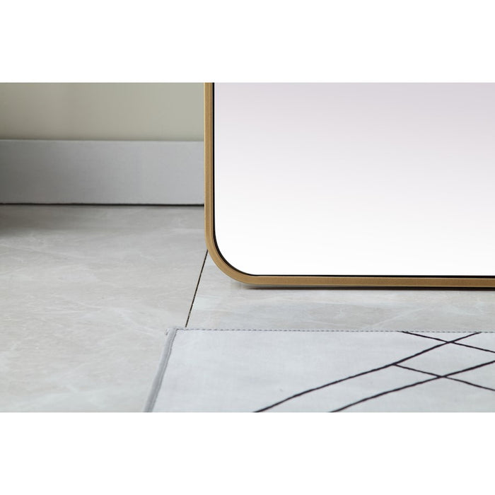 Elegant Decor Evermore Soft Corner Mirror 30X60", Brass