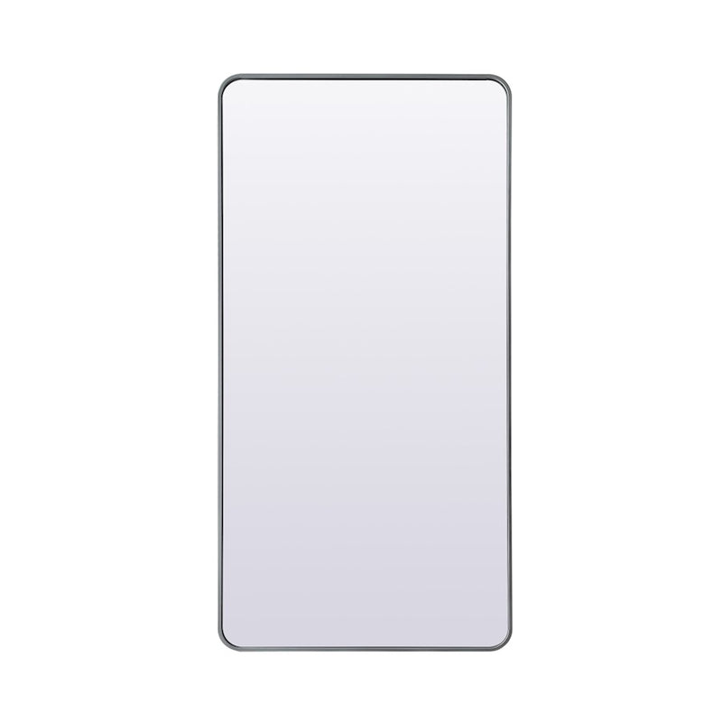 Elegant Decor Evermore Soft Corner Mirror 30X60", Silver