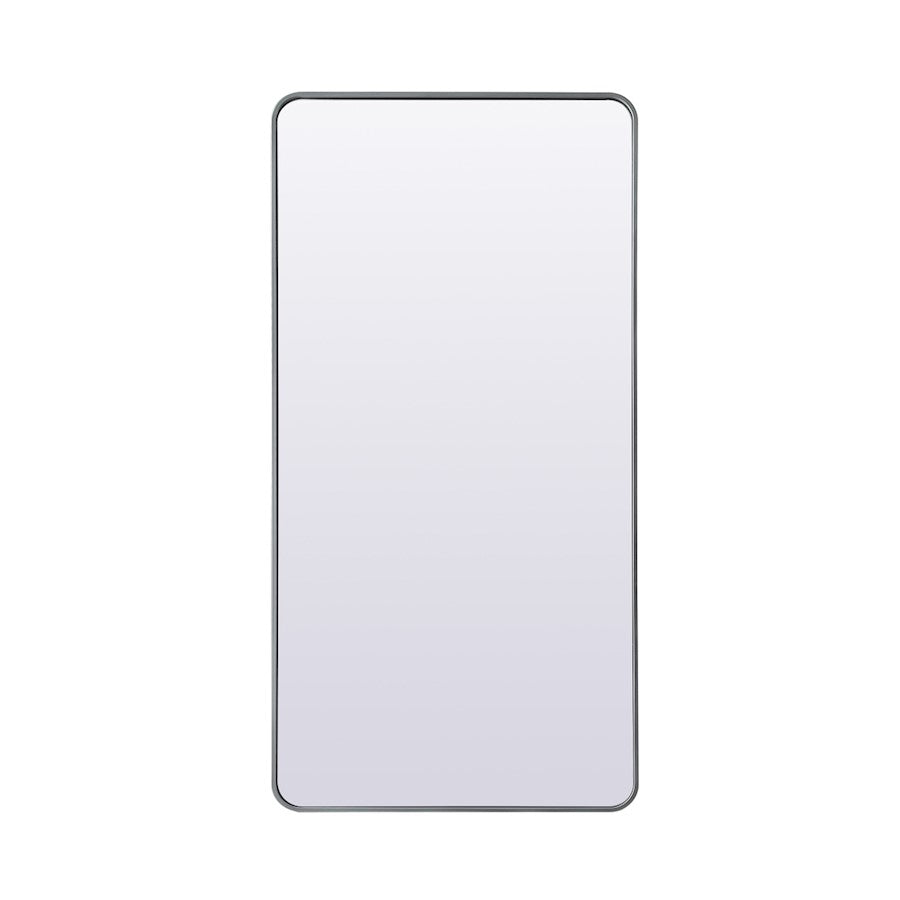 Elegant Decor Evermore Soft Corner Mirror 30X60", Silver