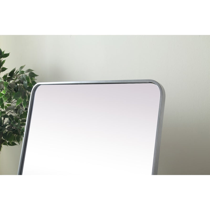 Elegant Decor Evermore Soft Corner Mirror 30X60", Silver