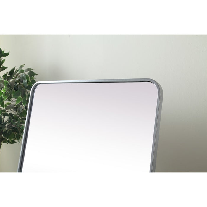 Elegant Decor Evermore Soft Corner Mirror 30X60", Silver