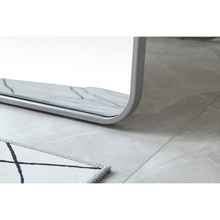Elegant Decor Evermore Soft Corner Mirror 30X60", Silver