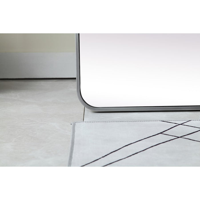 Elegant Decor Evermore Soft Corner Mirror 30X60", Silver