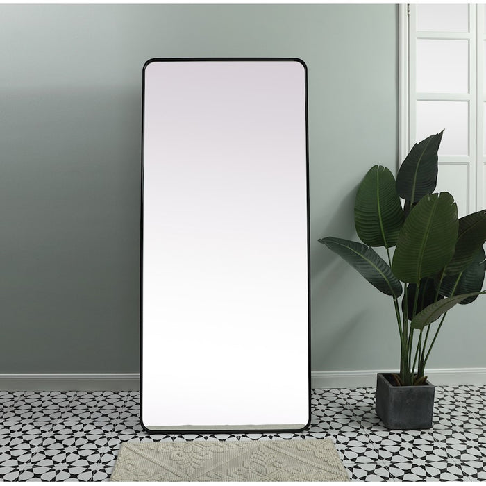 Elegant Decor Evermore Soft Corner Mirror 32X72", Black