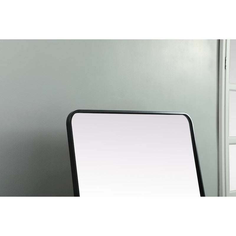 Elegant Decor Evermore Soft Corner Mirror 32X72", Black