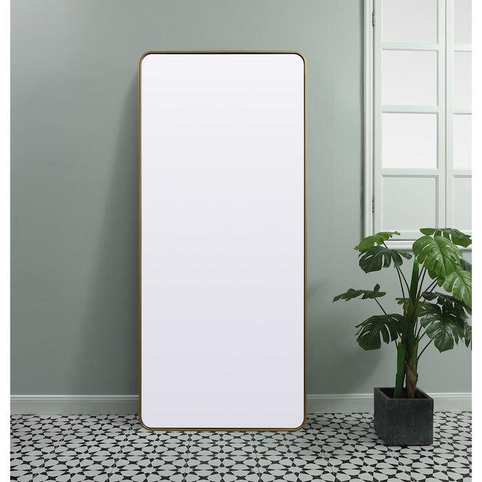 Elegant Decor Evermore Soft Corner Mirror 32X72", Brass