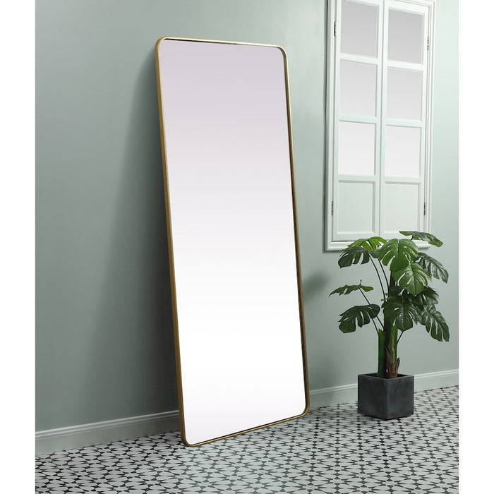 Elegant Decor Evermore Soft Corner Mirror 32X72", Brass