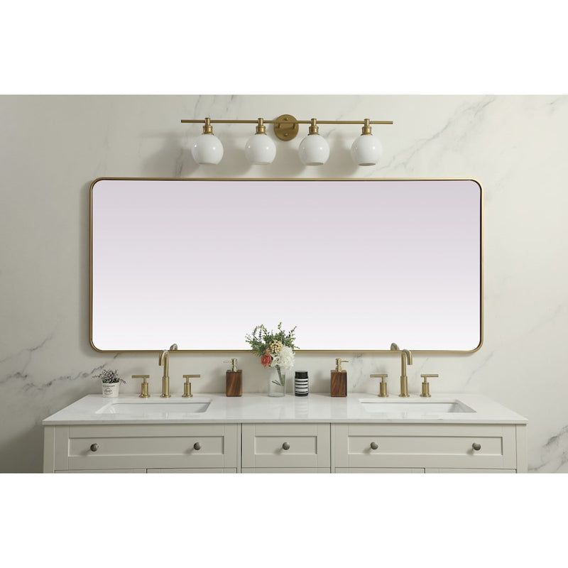 Elegant Decor Evermore Soft Corner Mirror 32X72", Brass