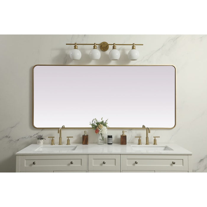 Elegant Decor Evermore Soft Corner Mirror 32X72", Brass