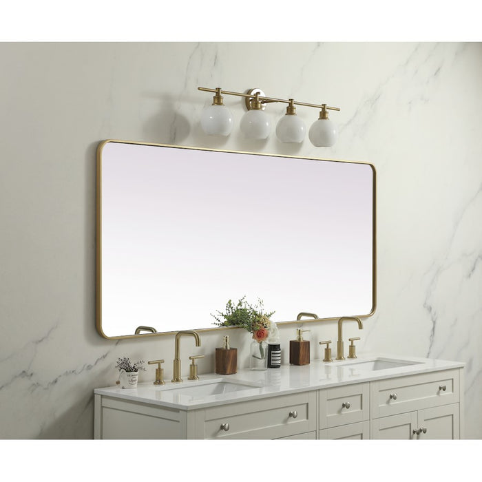 Elegant Decor Evermore Soft Corner Mirror 32X72", Brass