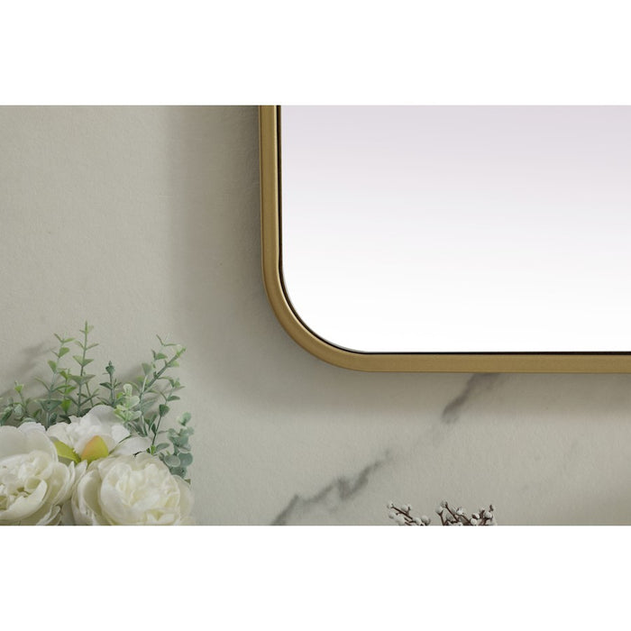 Elegant Decor Evermore Soft Corner Mirror 32X72", Brass