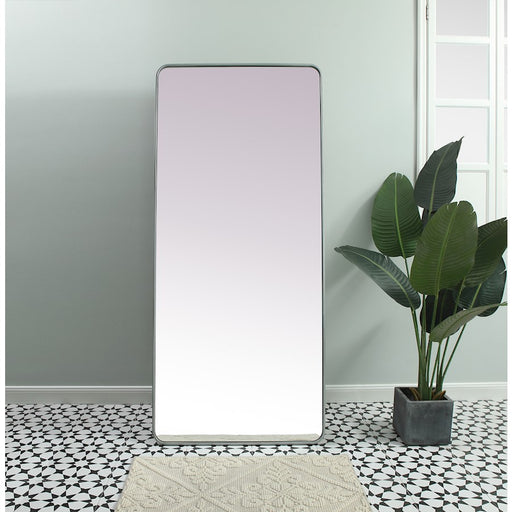 Elegant Decor Evermore Soft Corner Mirror 32X72", Silver