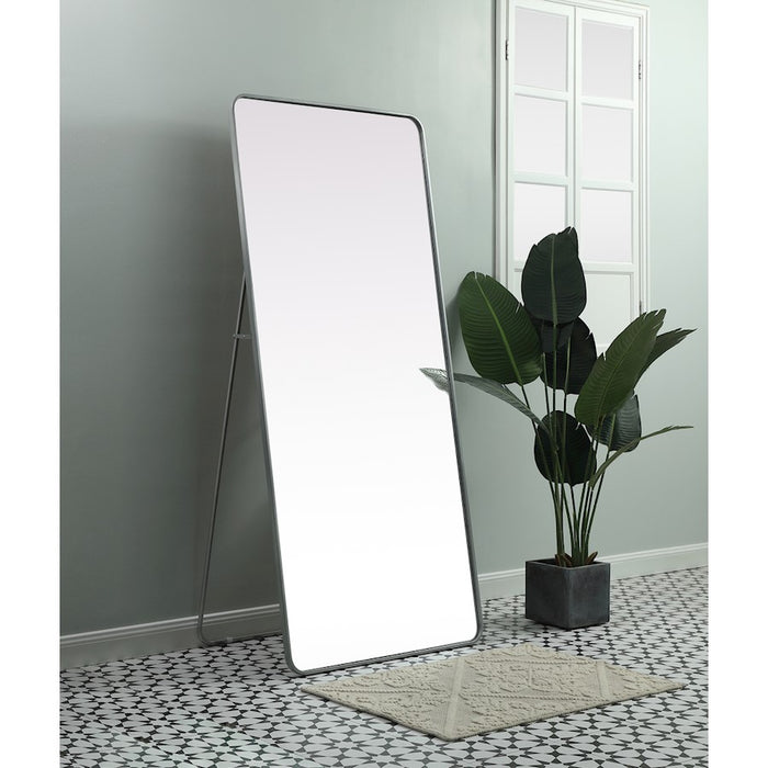 Elegant Decor Evermore Soft Corner Mirror 32X72", Silver