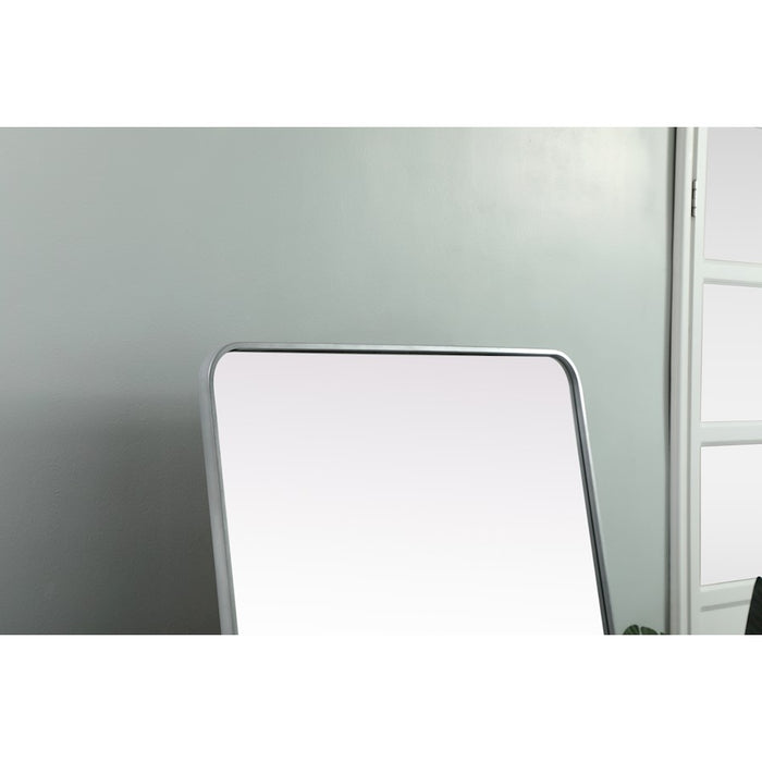 Elegant Decor Evermore Soft Corner Mirror 32X72", Silver
