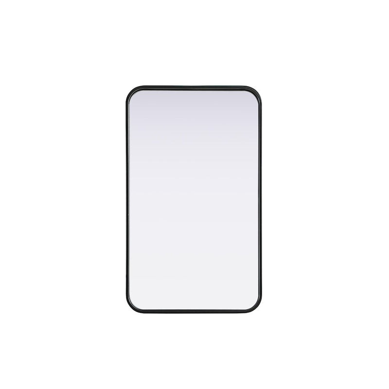 Elegant Decor Contour Metal Rectangle Mirror 18X30, Black