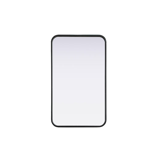 Elegant Decor Contour Metal Rectangle Mirror 18X30, Black