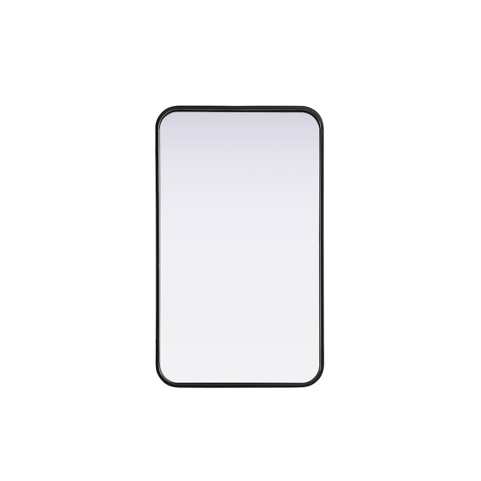 Elegant Decor Contour Metal Rectangle Mirror 18X30, Black