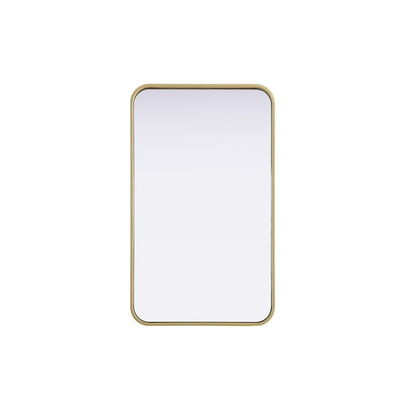 Elegant Decor Contour Metal Rectangle Mirror 18X30, Brass