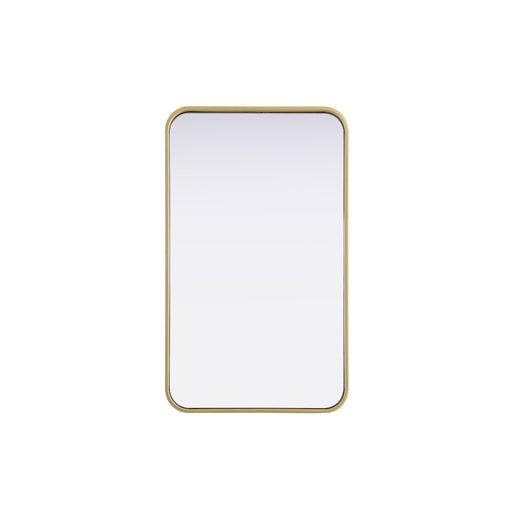 Elegant Decor Contour Metal Rectangle Mirror 18X30, Brass