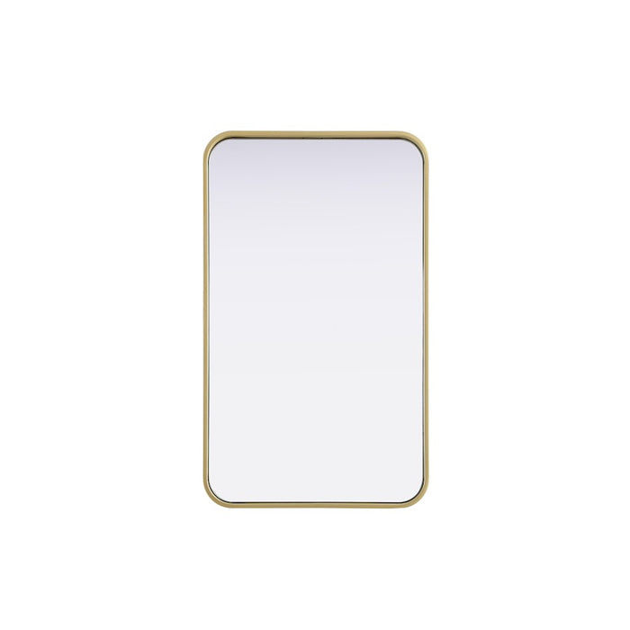 Elegant Decor Contour Metal Rectangle Mirror 18X30, Brass
