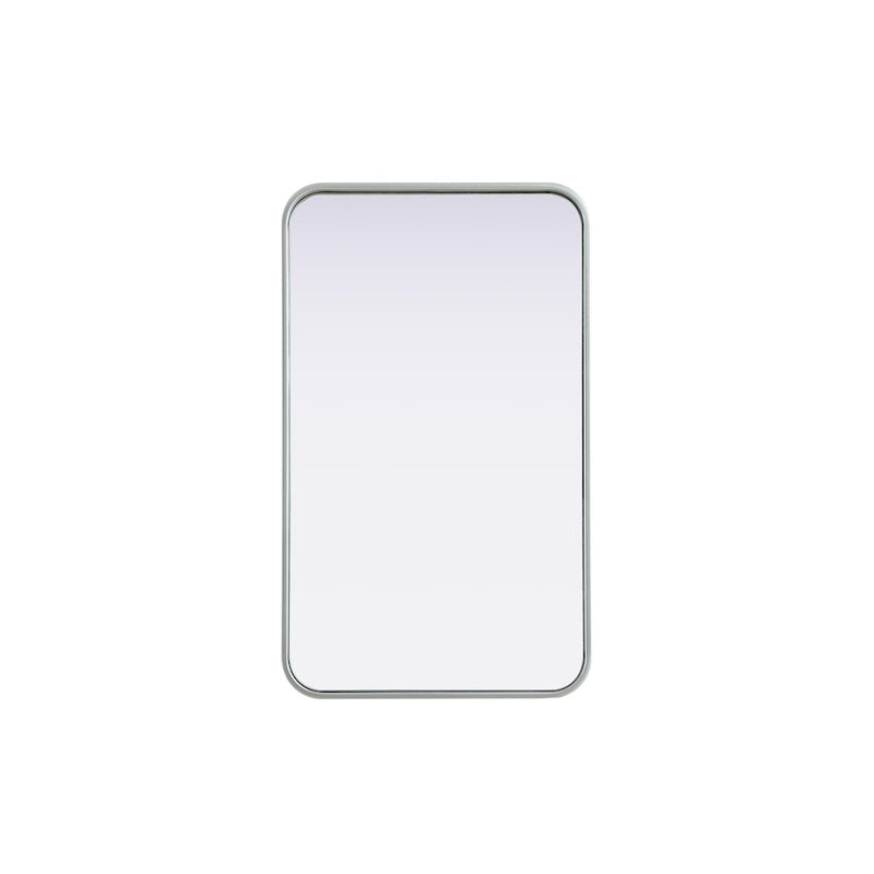 Elegant Decor Contour Metal Rectangle Mirror 18X30, Silver