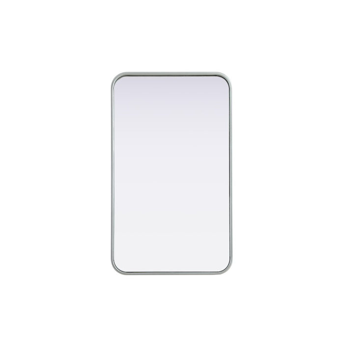 Elegant Decor Contour Metal Rectangle Mirror 18X30, Silver