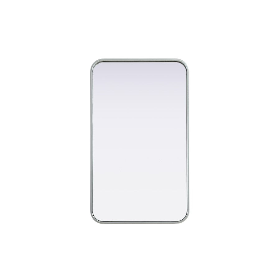 Elegant Decor Contour Metal Rectangle Mirror 18X30, Silver