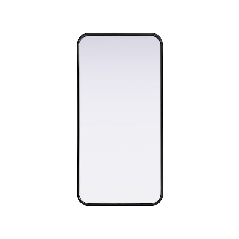 Elegant Decor Contour Metal Rectangle Mirror 18X36, Black