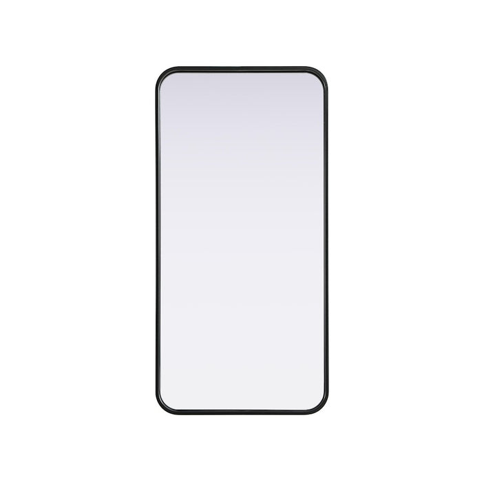 Elegant Decor Contour Metal Rectangle Mirror 18X36, Black