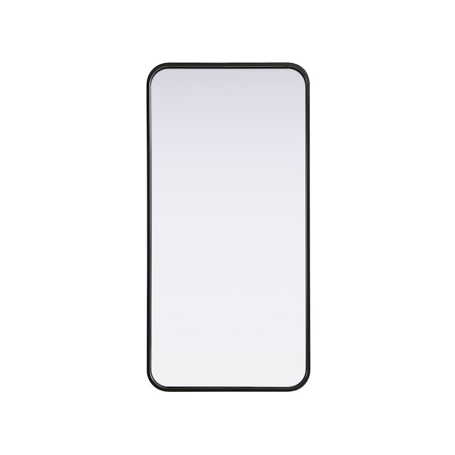 Elegant Decor Contour Metal Rectangle Mirror 18X36, Black