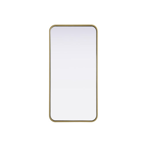 Elegant Decor Contour Metal Rectangle Mirror 18X36, Brass