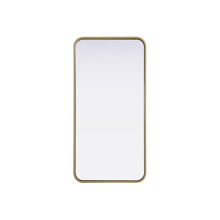Elegant Decor Contour Metal Rectangle Mirror 18X36, Brass