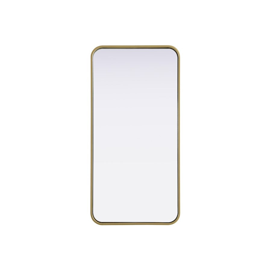 Elegant Decor Contour Metal Rectangle Mirror 18X36, Brass