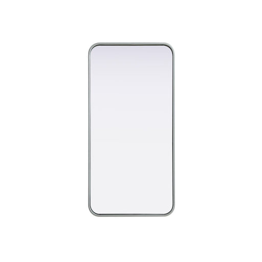 Elegant Decor Contour Metal Rectangle Mirror 18X36, Silver