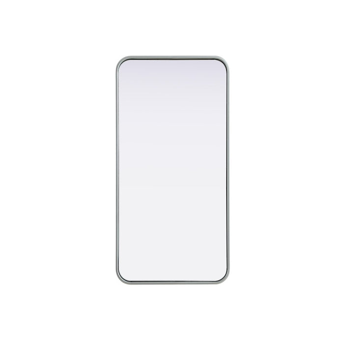 Elegant Decor Contour Metal Rectangle Mirror 18X36, Silver