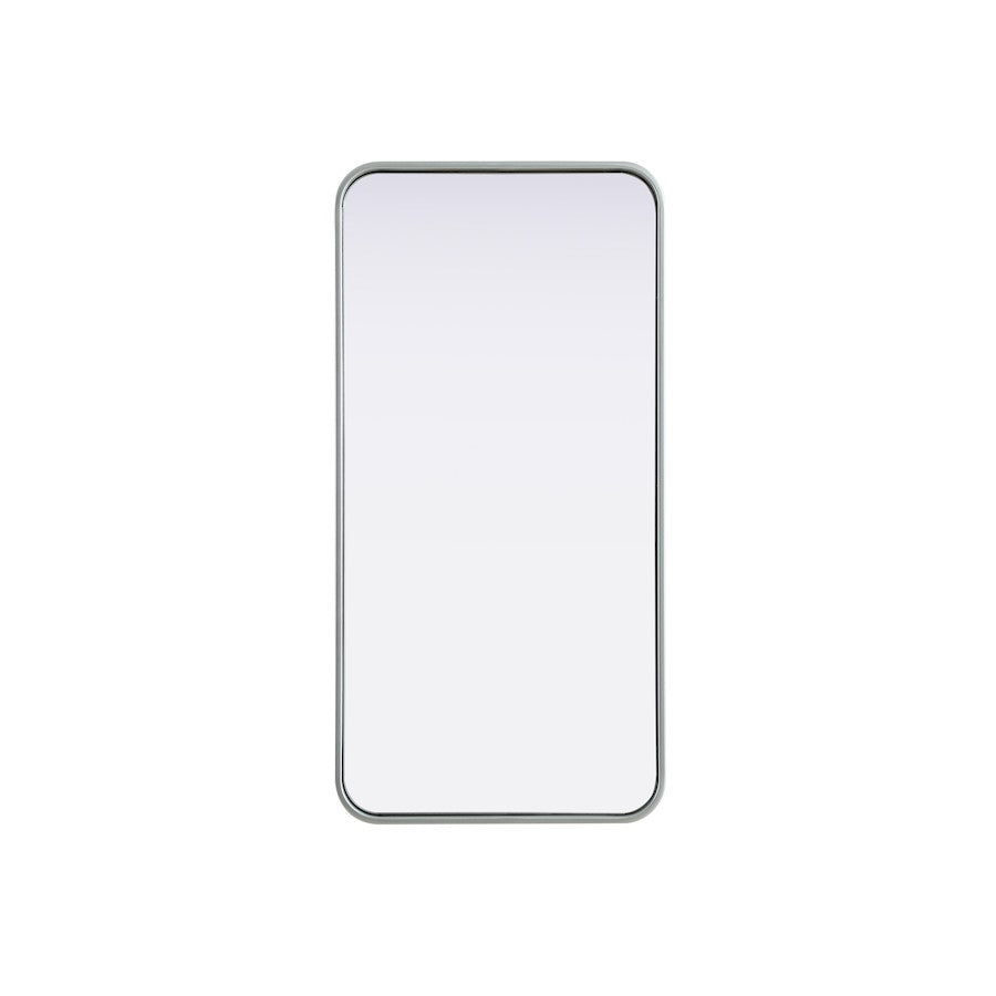 Elegant Decor Contour Metal Rectangle Mirror 18X36, Silver