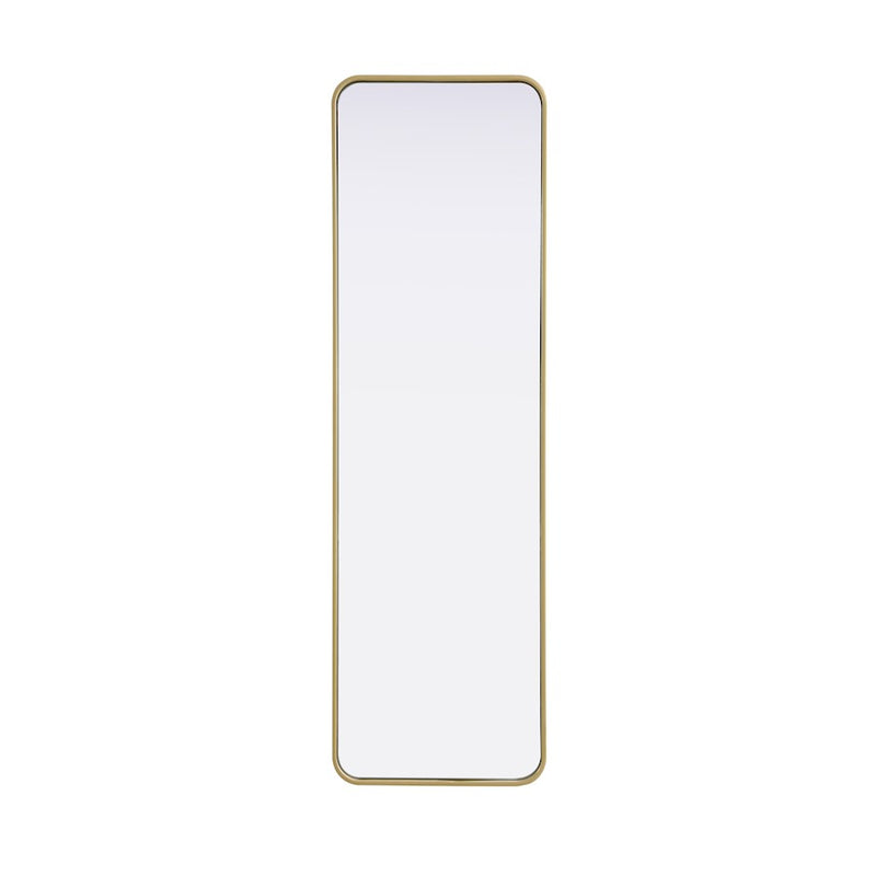 Elegant Decor Contour Metal Rectangle Mirror 18X60, Brass