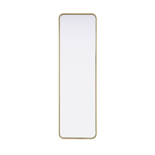 Elegant Decor Contour Metal Rectangle Mirror 18X60, Brass