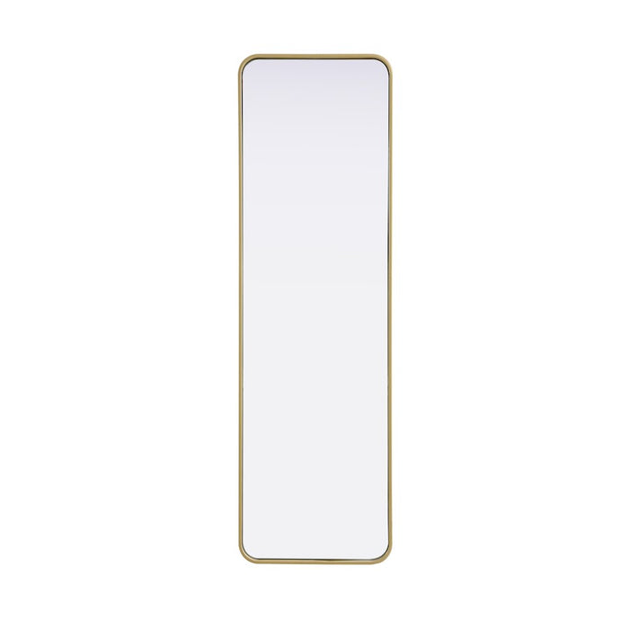 Elegant Decor Contour Metal Rectangle Mirror 18X60, Brass