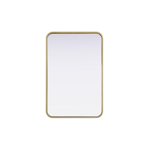 Elegant Decor Contour Metal Rectangle Mirror 20X30, Brass
