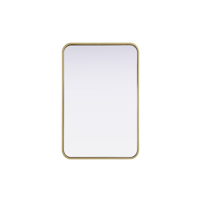 Elegant Decor Contour Metal Rectangle Mirror 20X30, Brass