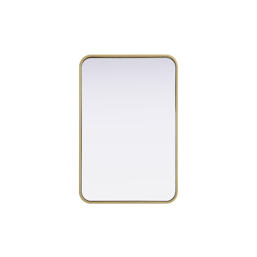 Elegant Decor Contour Metal Rectangle Mirror 20X30, Brass