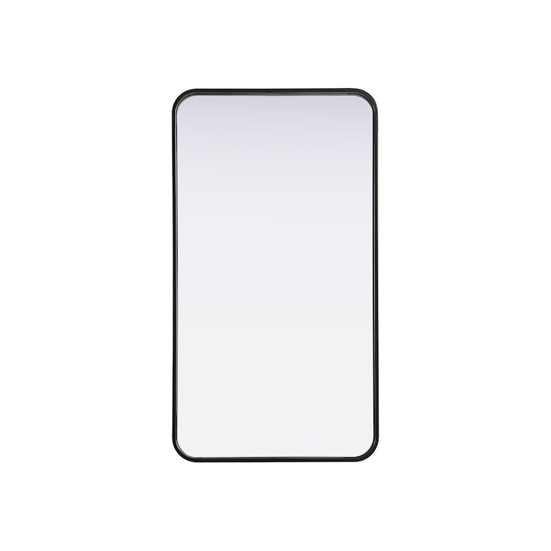 Elegant Decor Contour Metal Rectangle Mirror 20X36, Black
