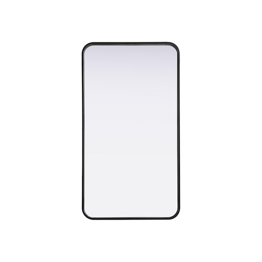 Elegant Decor Contour Metal Rectangle Mirror 20X36, Black