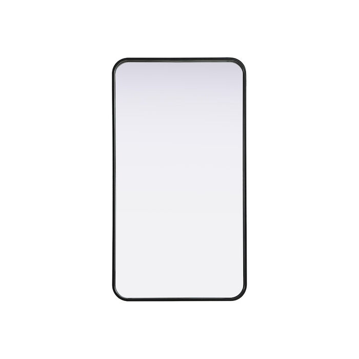 Elegant Decor Contour Metal Rectangle Mirror 20X36, Black