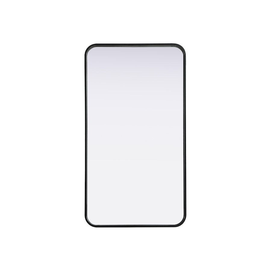 Elegant Decor Contour Metal Rectangle Mirror 20X36, Black