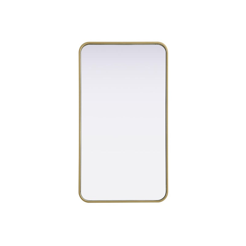 Elegant Decor Contour Metal Rectangle Mirror 20X36, Brass