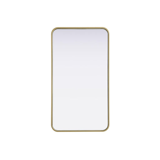 Elegant Decor Contour Metal Rectangle Mirror 20X36, Brass