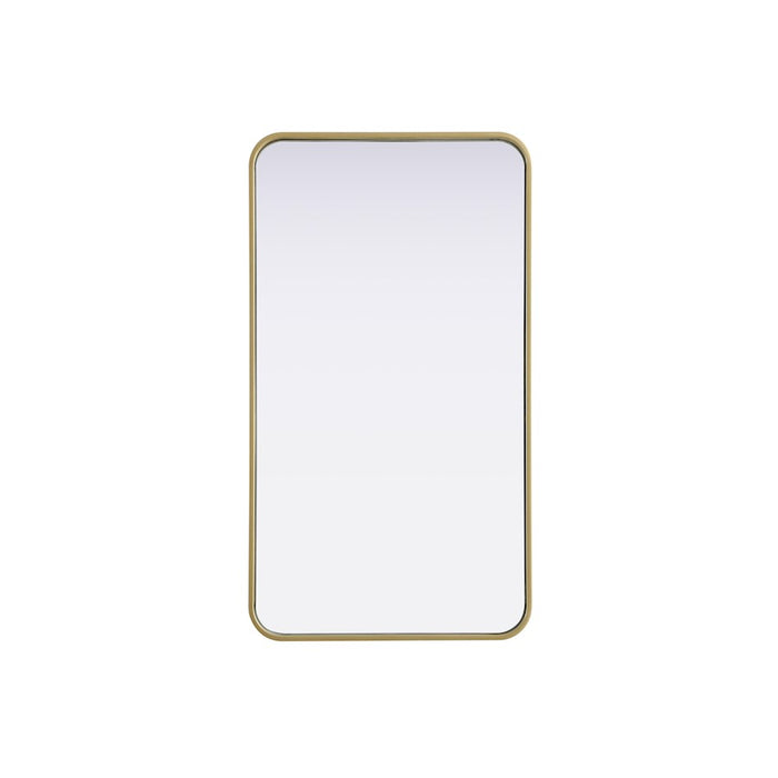 Elegant Decor Contour Metal Rectangle Mirror 20X36, Brass